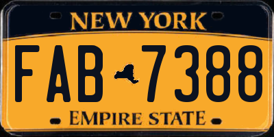 NY license plate FAB7388
