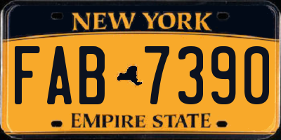NY license plate FAB7390