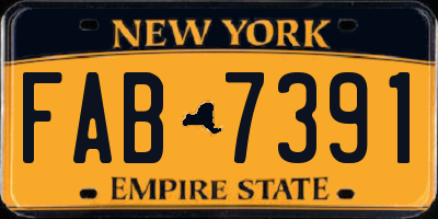 NY license plate FAB7391