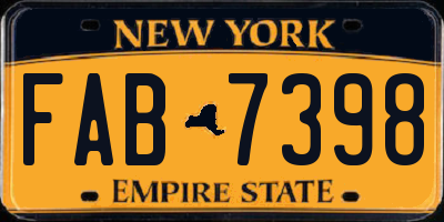 NY license plate FAB7398