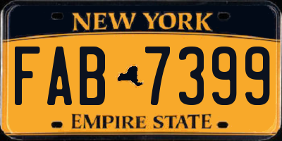NY license plate FAB7399