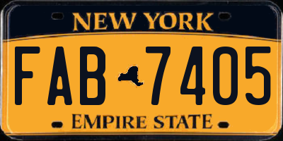 NY license plate FAB7405