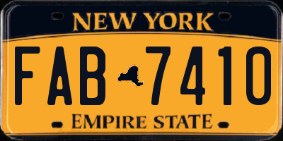 NY license plate FAB7410