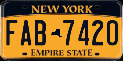 NY license plate FAB7420