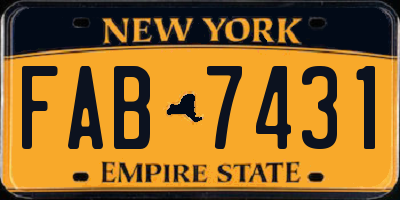 NY license plate FAB7431