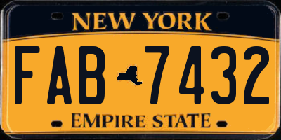 NY license plate FAB7432