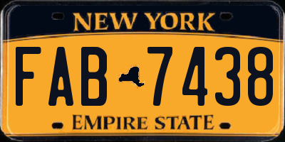 NY license plate FAB7438