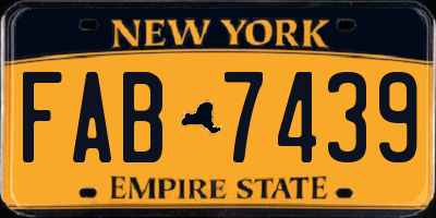 NY license plate FAB7439