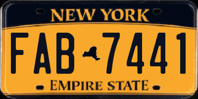 NY license plate FAB7441