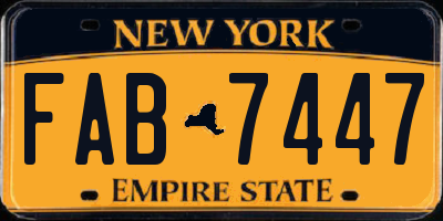 NY license plate FAB7447