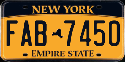 NY license plate FAB7450