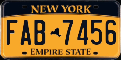 NY license plate FAB7456