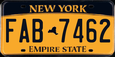 NY license plate FAB7462