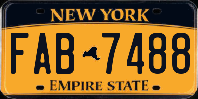 NY license plate FAB7488