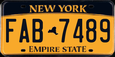 NY license plate FAB7489