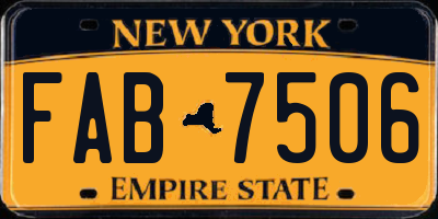 NY license plate FAB7506