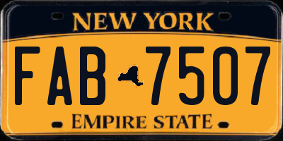 NY license plate FAB7507