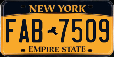 NY license plate FAB7509