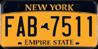 NY license plate FAB7511