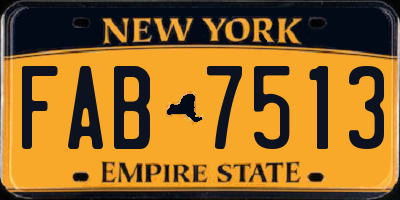 NY license plate FAB7513