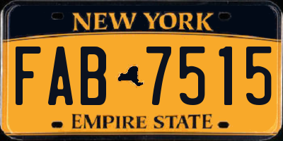 NY license plate FAB7515