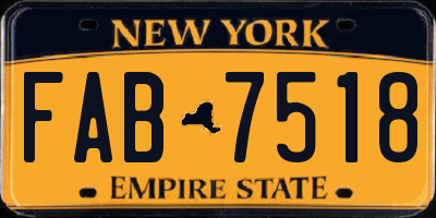 NY license plate FAB7518