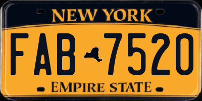 NY license plate FAB7520