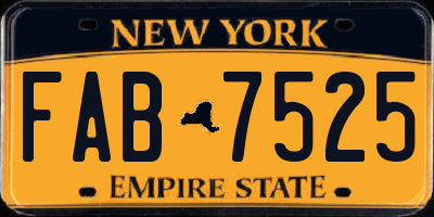 NY license plate FAB7525