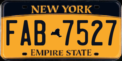 NY license plate FAB7527