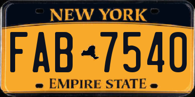 NY license plate FAB7540