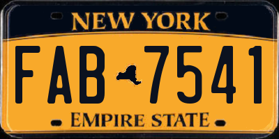 NY license plate FAB7541