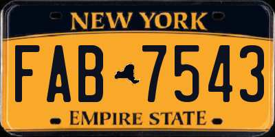NY license plate FAB7543