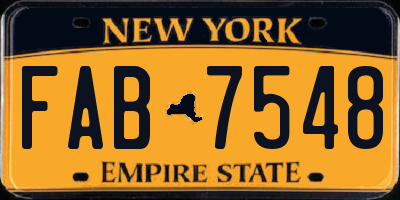 NY license plate FAB7548