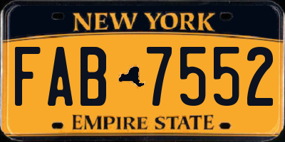 NY license plate FAB7552