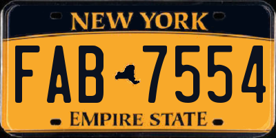 NY license plate FAB7554