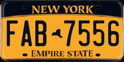 NY license plate FAB7556