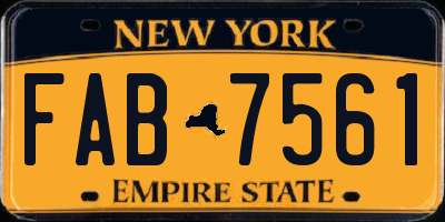 NY license plate FAB7561