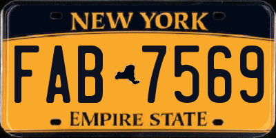NY license plate FAB7569