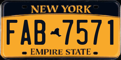 NY license plate FAB7571