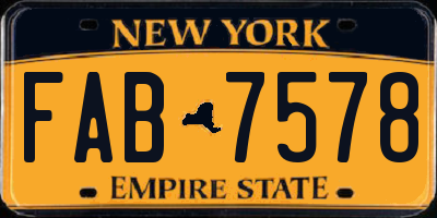 NY license plate FAB7578