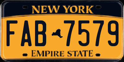 NY license plate FAB7579