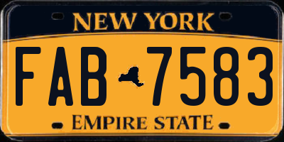 NY license plate FAB7583