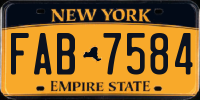 NY license plate FAB7584