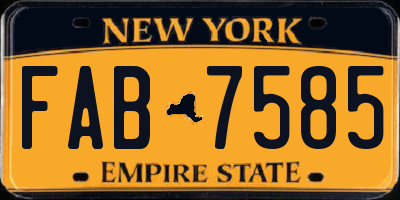 NY license plate FAB7585