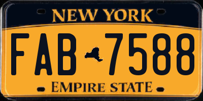 NY license plate FAB7588