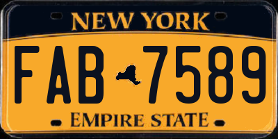 NY license plate FAB7589