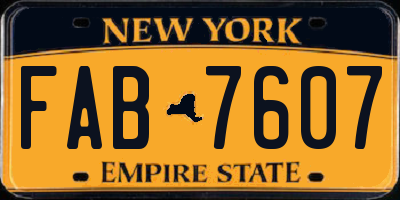 NY license plate FAB7607