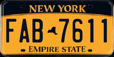 NY license plate FAB7611
