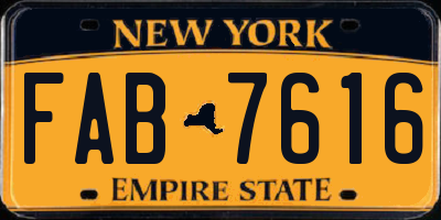 NY license plate FAB7616