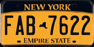 NY license plate FAB7622